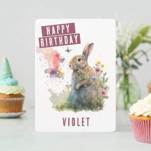 Vibes de printemps Rabbit Carte d'anniversaire