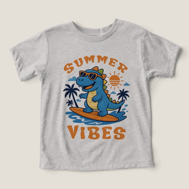 Vibes D'Été, Dinosaures Amusants Enfants (Design Recto)