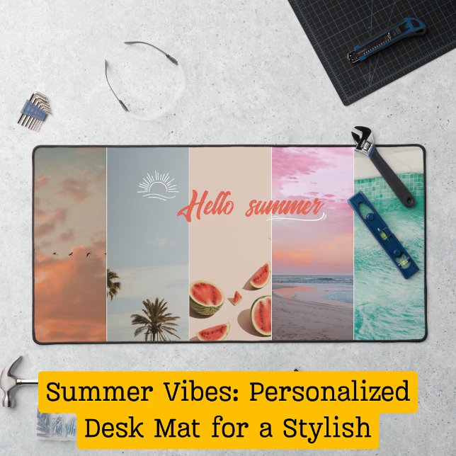 Vibes d'été : Mat de bureau personnalisé pour un d (Summer Vibes: Personalized Desk Mat for a Stylish)