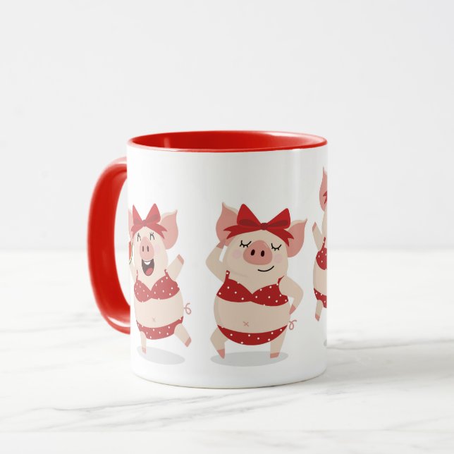 Vibes d'été Porcs en Mug Bikinis (Devant gauche)