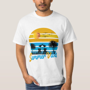 Vibes d'été Retro Sunset Beach T-Shirt