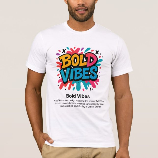 Vibes Gras - T-shirt style Graffiti Vibrant (Devant)