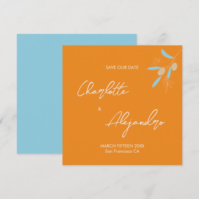 Vibes méditerranéennes Mariage Sauvez la date Oran (Devant / Derrière)