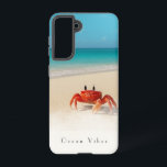 Vibes océaniques - Samsung Galaxy S21 Coque dur<br><div class="desc">Calme-toi plus fort que ton téléphone. Ce coque robuste Samsung Galaxy S21 est doté d'un dégradé serein d'océan à sable et d'un charismatique petit crabe trempant au soleil. Que vous soyez en bord de plage ou en réunion, ce design ajoute une touche d'esprit marin à votre journée. Le texte lit...</div>
