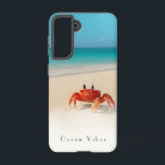 Vibes océaniques - Samsung Galaxy S21 Coque dur<br><div class="desc">Calme-toi plus fort que ton téléphone. Ce coque robuste Samsung Galaxy S21 est doté d'un dégradé serein d'océan à sable et d'un charismatique petit crabe trempant au soleil. Que vous soyez en bord de plage ou en réunion, ce design ajoute une touche d'esprit marin à votre journée. Le texte lit...</div>