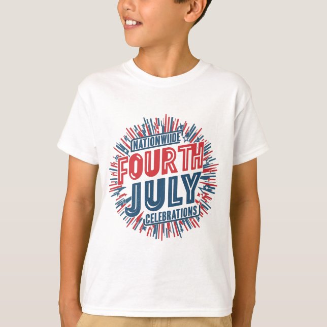 Vibes patriotiques : Le 4 juillet T-shirt (Devant)