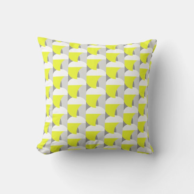 Vibes positives Abstrait Art Jaune Coussin de cous (Recto)