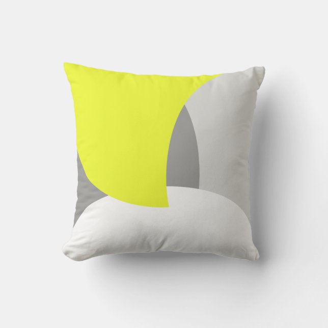 Vibes positives Abstrait Art Jaune Coussin de cous (Recto)