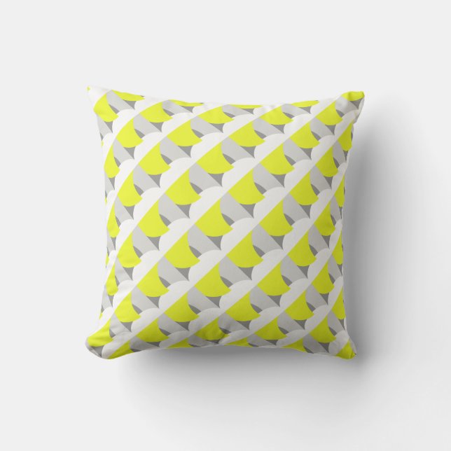 Vibes positives Abstrait Art Jaune Coussin de cous (Recto)