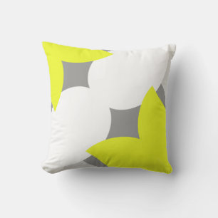 Vibes positives Abstrait Art Jaune Coussin de cous
