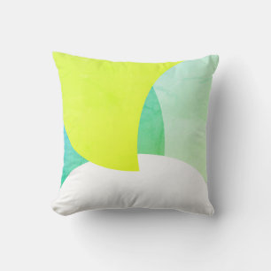 Vibes positives Abstrait Art Jaune Coussin de cous