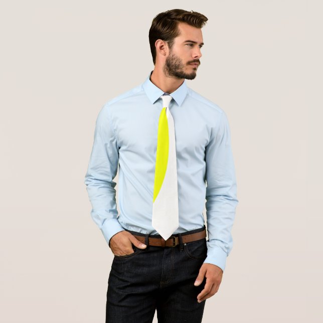 Vibes positives Bleu jaune Cravate minimaliste (En situation)