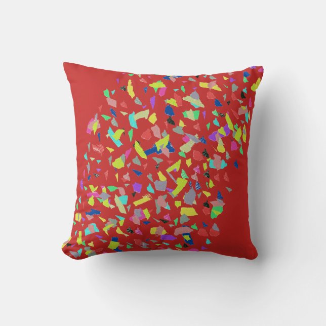Vibes positives d'art Abstrait Lancer coussin d'or (Recto)
