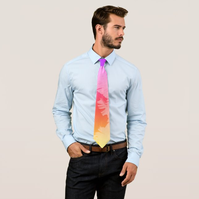 Vibes positives Pastel Colors Palm Trees Cravate (En situation)