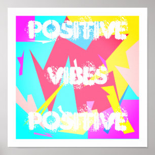 Vibes positives Pastel Colors Poster d'art Abstrai