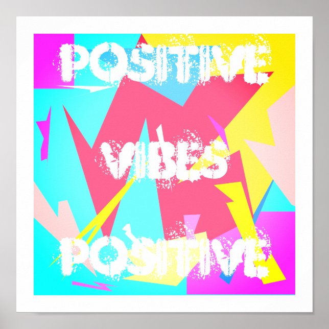 Vibes positives Pastel Colors Poster d'art Abstrai (Devant)