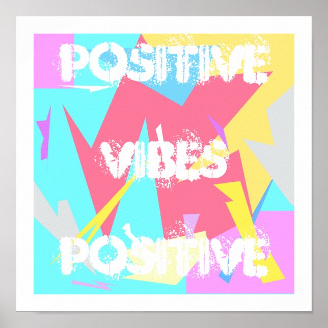 Vibes positives Pastel Colors Poster d'art Abstrai (Devant)