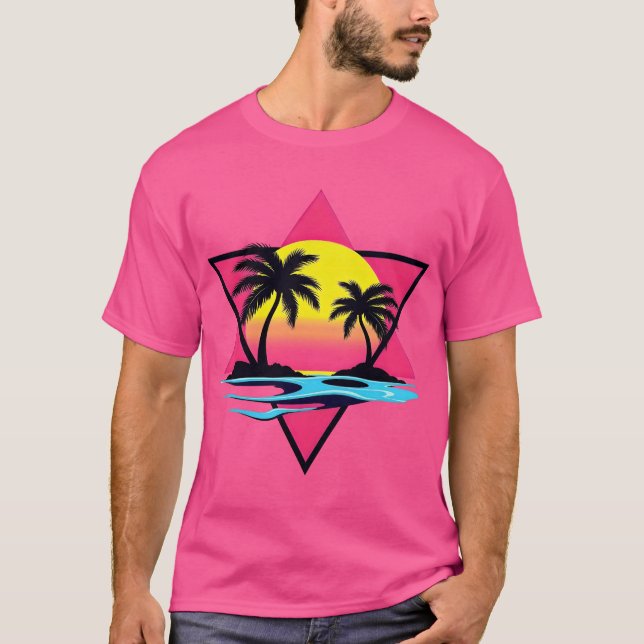Vibes Rétro : Le T-shirt Sunset Vaporwave (Devant)