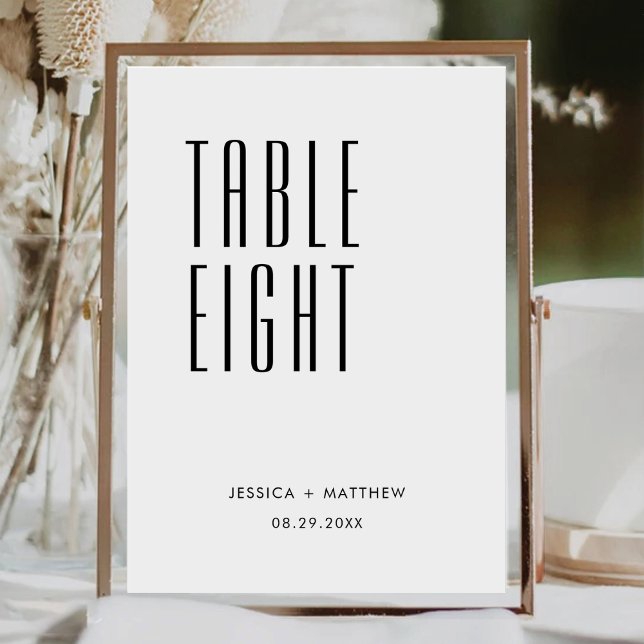 Vibes rétro minimalistes | Numéro de table Mariage (Créateur téléchargé)