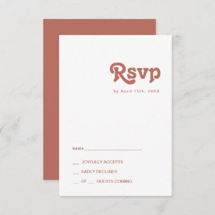 Vibes rétro simples   Ancienne carte RSVP Rose