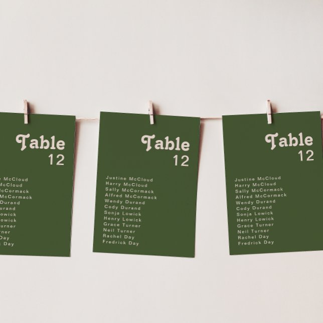 Vibes rétro simples Olive Green Tableau Numéro (Créateur téléchargé)