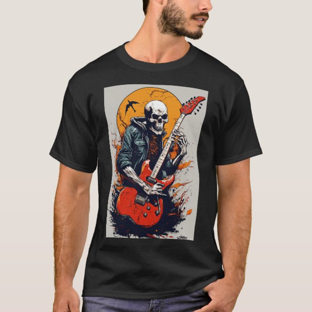 Vibes Rockstar : T-shirt Cool et crâne (Devant)