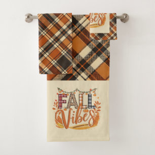 Vibes Rustiques Automne Brûlé Orange Plaid Imprime