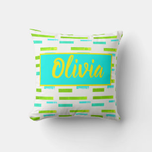 Vibes tropicales Olivia Ajouter Votre Nom Coussin