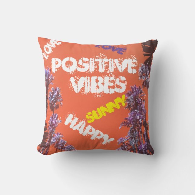 Vibes Tropicales Palmiers Coussin Jeu d'oreiller (Recto)