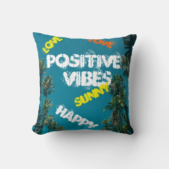 Vibes Tropicales Palmiers Coussin Jeu d'oreiller (Recto)