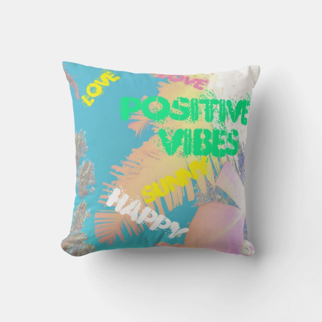 Vibes Tropicales Palmiers Coussin Jeu d'oreiller (Recto)