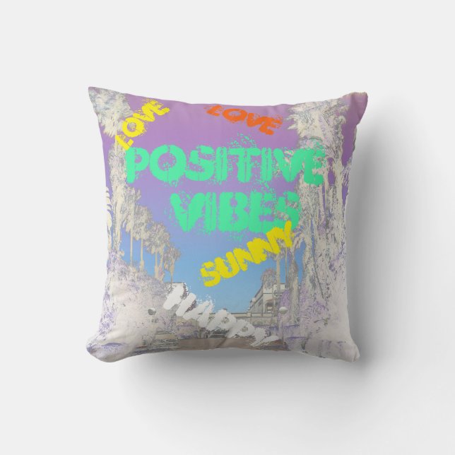 Vibes Tropicales Palmiers Coussin Jeu d'oreiller (Recto)
