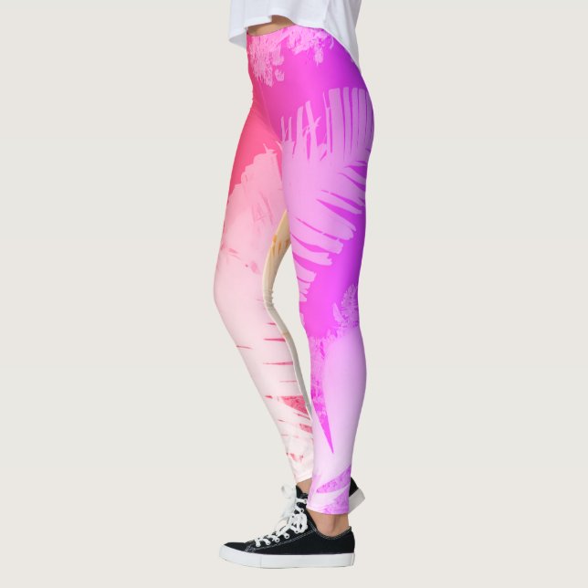 Vibes Tropicales Positives Palm Tree Leggings Feui (Gauche)