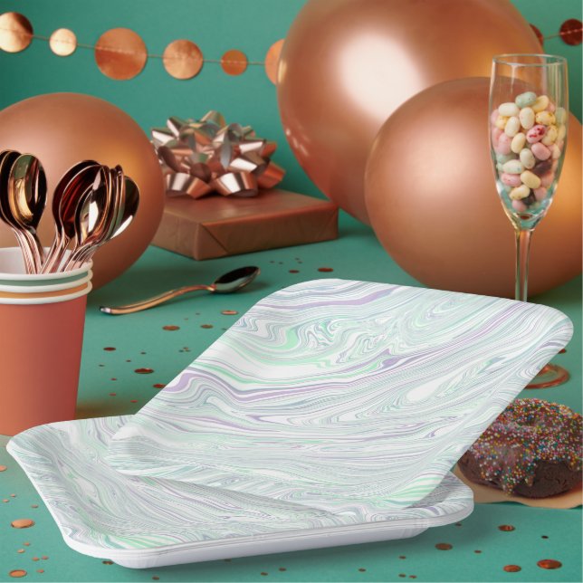 Vibes tropicales sur assiettes en papier carrées" (Multi)