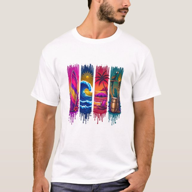 Vibes Tropicales 🌴☀️ | T-Shirt pour Hommes (Devant)