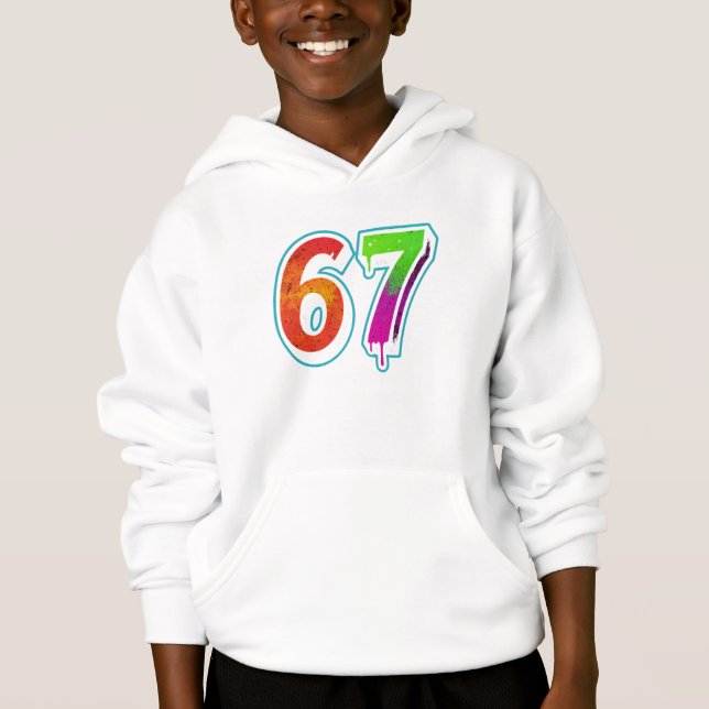  Vibrant 67 Art – Hand-Painted Number Design  (Devant)