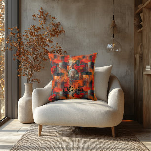 Vibrant Abstrait Orange Personnalisé Coussin photo