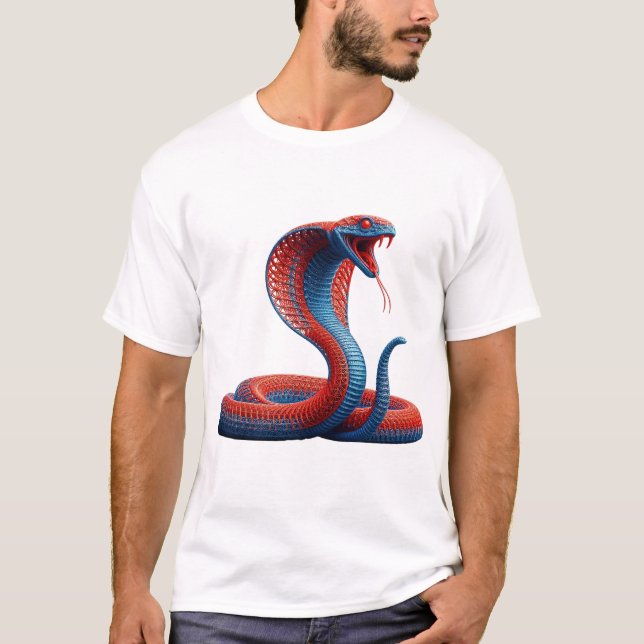 Vibrant Artistic Cobra Graphic T-Shirt - Bold  (Devant)