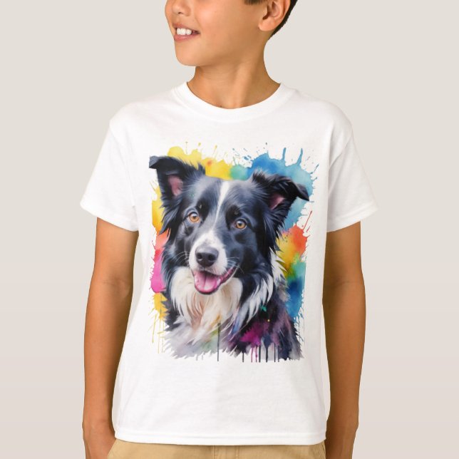 Vibrant Bordure Collie T-shirt pour enfants (Devant)
