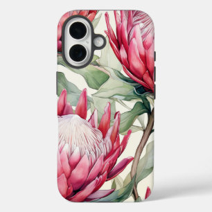 Vibrant Cerise Protea Apple iPhone 16 Tough Coque
