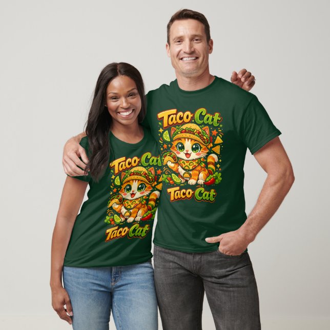 Vibrant Cinco de Mayo Taco Cat Funny T-SHIRT (Unisexe)