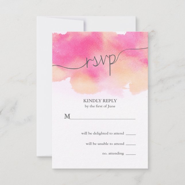 Vibrant Dreams Mariage Carte RSVP / Rose & Pêche (Devant)