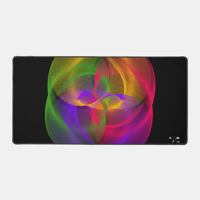 Vibrant Glossy Finish Geometric Gaming Mouse Pad (Recto)