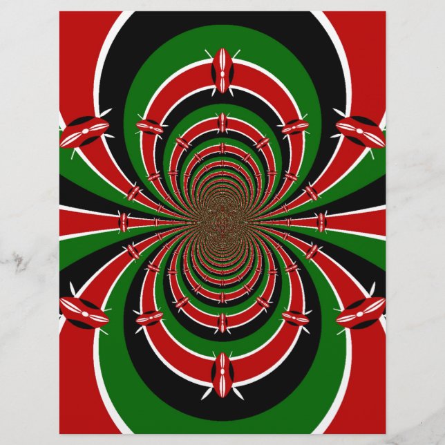 Vibrant Kenya Vision : Drapeau kényan en miroir (Devant)