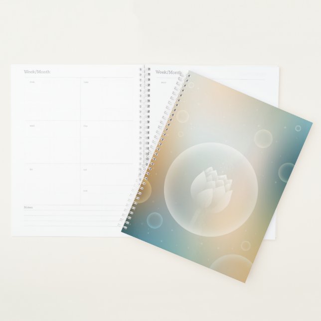 Vibrant Lotus Hardcover Planner (Devant avec enveloppe)