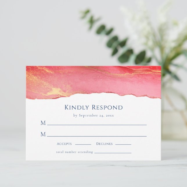 Vibrant Mariage d'été Carte de réponse RSVP (Debout devant)