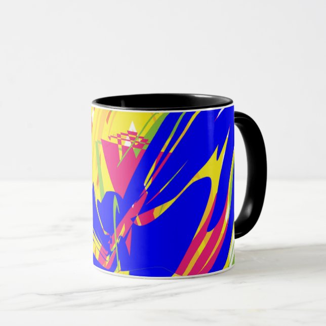 Vibrant Motion — Mug abstrait à blocs de couleur (Devant droit)