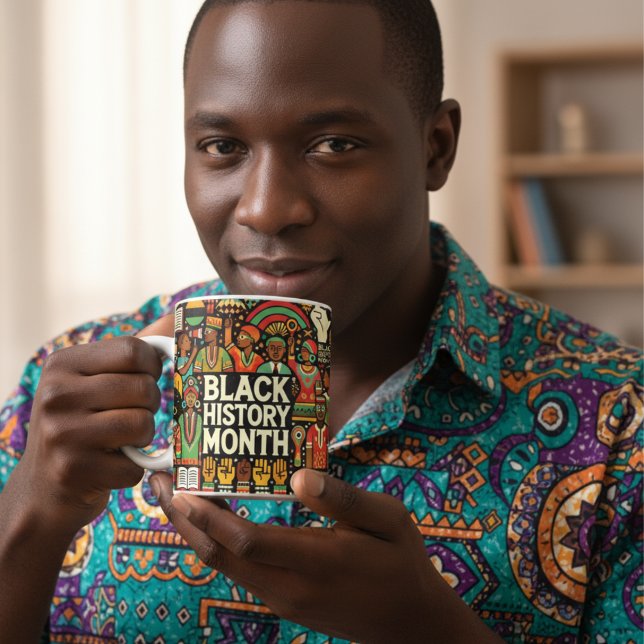 Vibrant Noir Histoire Mois Afro Culture Mug (Créateur téléchargé)