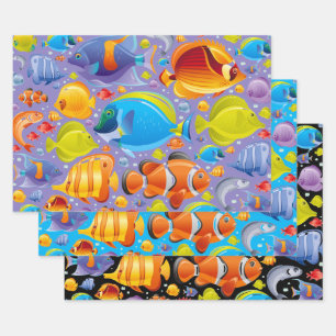 Vibrant Ocean Adventures Enveloppement Papier Set