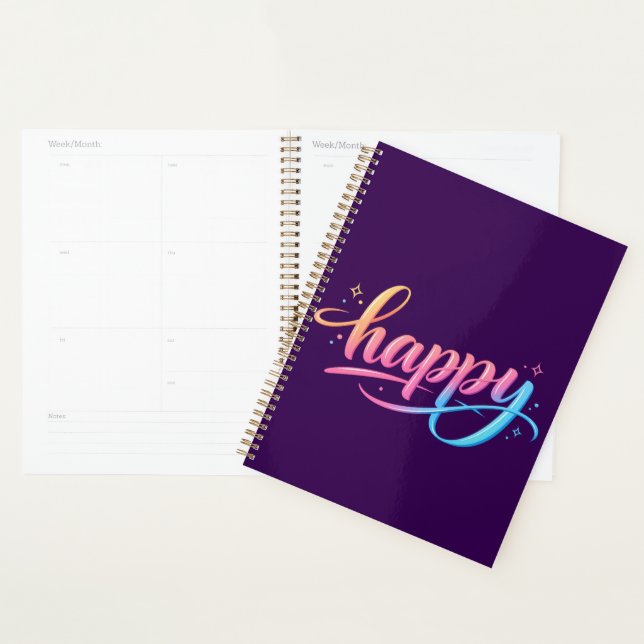 Vibrant Pastel Gradient HAPPY Typography - Modern  (Devant avec enveloppe)